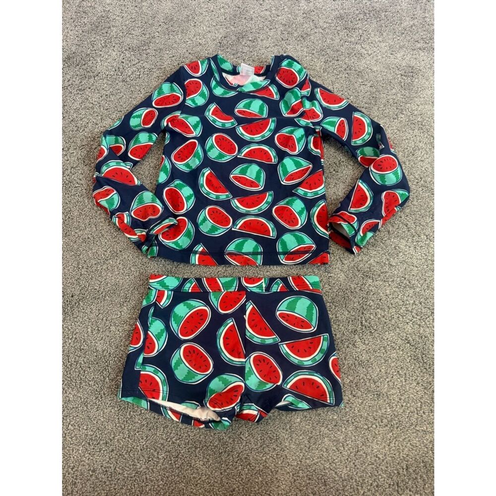 Hanna Andersson Watermelon Rashgaurd Bikini Swimsuit Sz 130cm